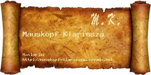 Mauskopf Klarissza névjegykártya